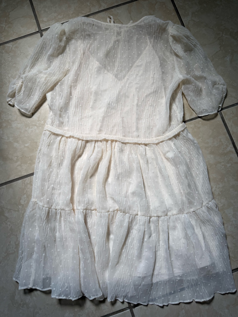 H&M Ivory Tiered Dress Size XS